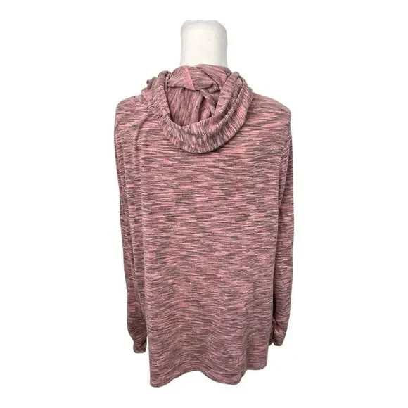 Vintage American Blues Hoodie Sweatshirt Plus XXL Pink Heathered Tie Front - Picture 6 of 12